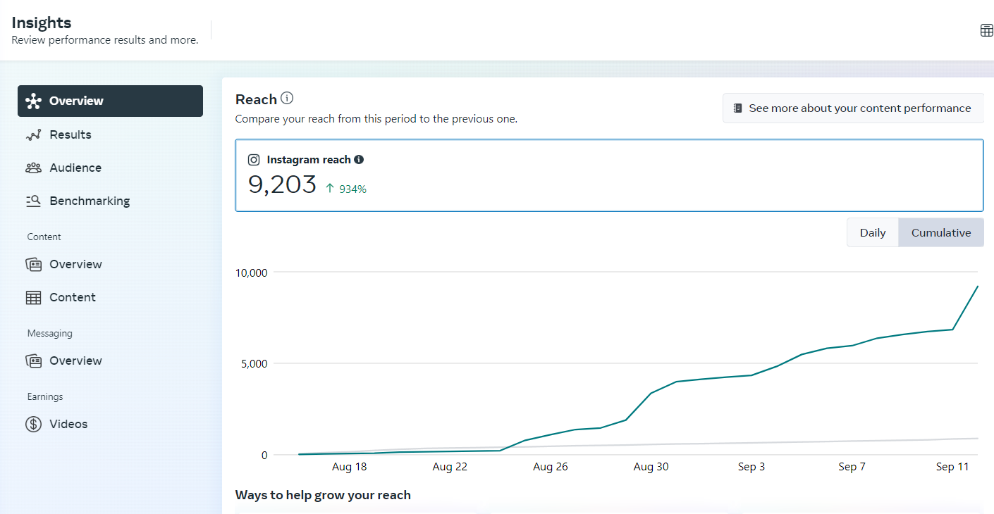 Instagram organic growth analytics