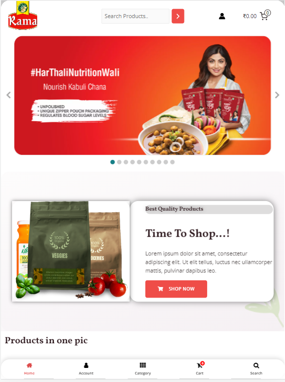 Rama Spices WordPress website